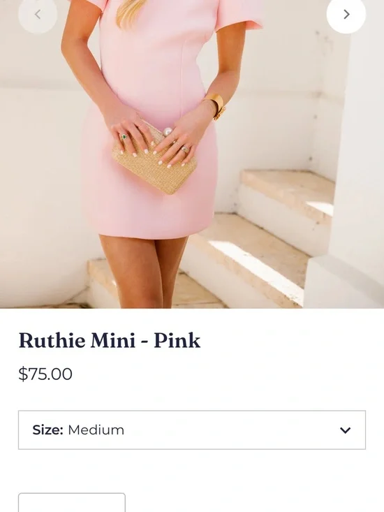 Women's Pink Puff-Sleeve Mini Dress - Picture 5 of 5